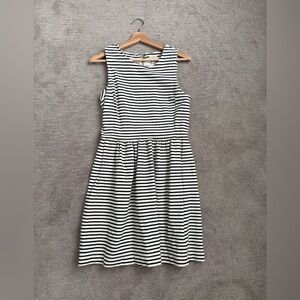 J. Crew Black and White Striped Dress